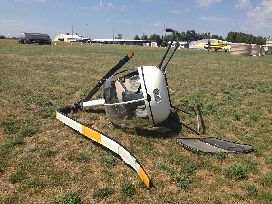 Figure 2: Detached right door and damaged rotor blades